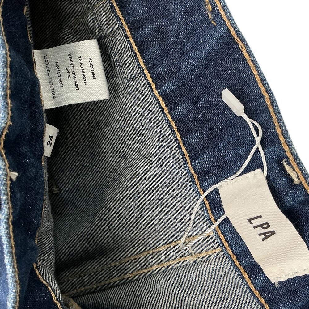 Lpa Mid Rise Blue Bea Cargo Denim Jeans Size 24 - Picture 4 of 4